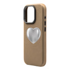 Silver Heart-Leather Premium Kılıf Magsafe Özellikli - Iphone 16 Pro Max
