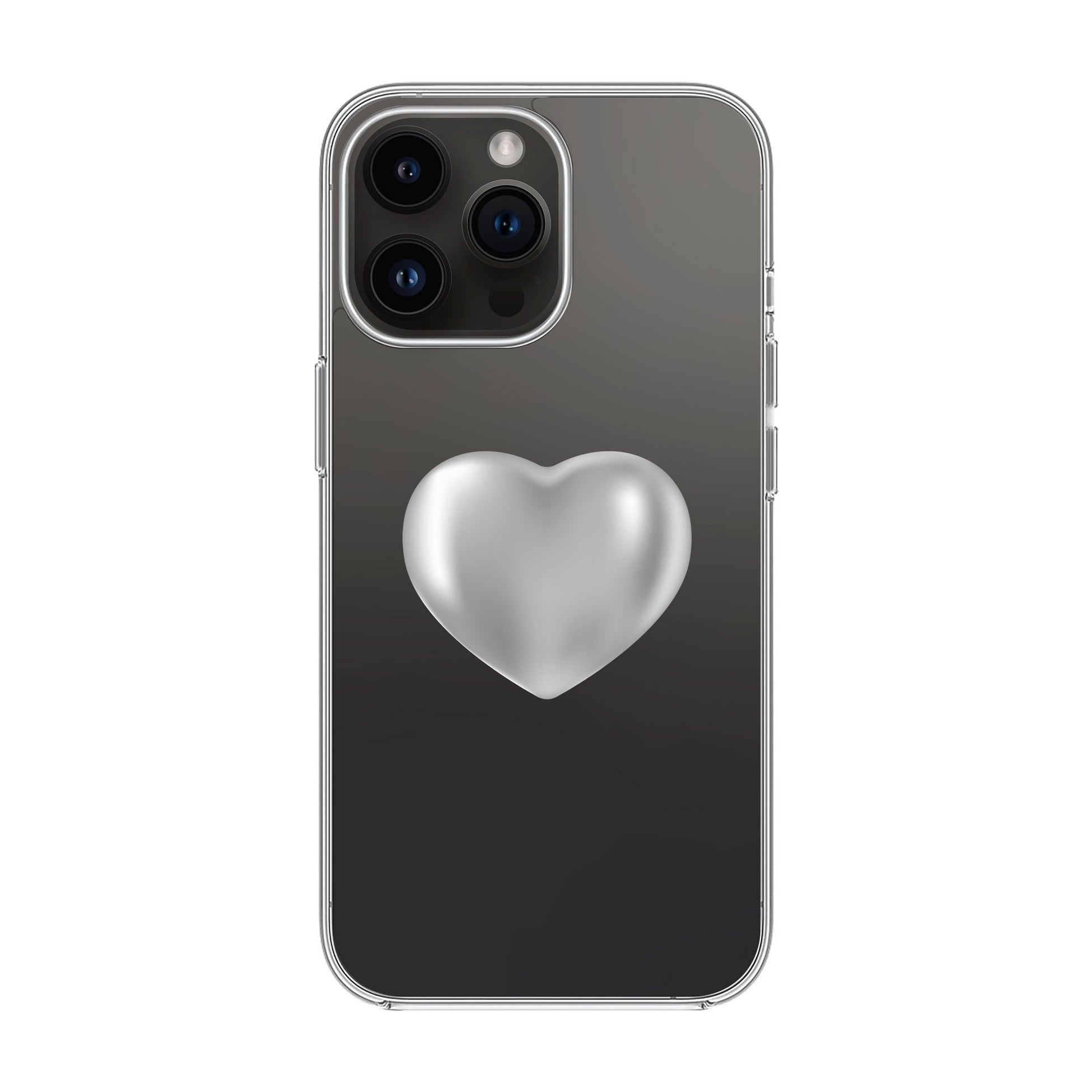 Silver Heart-Solid Kılıf - Iphone 15 Pro Max