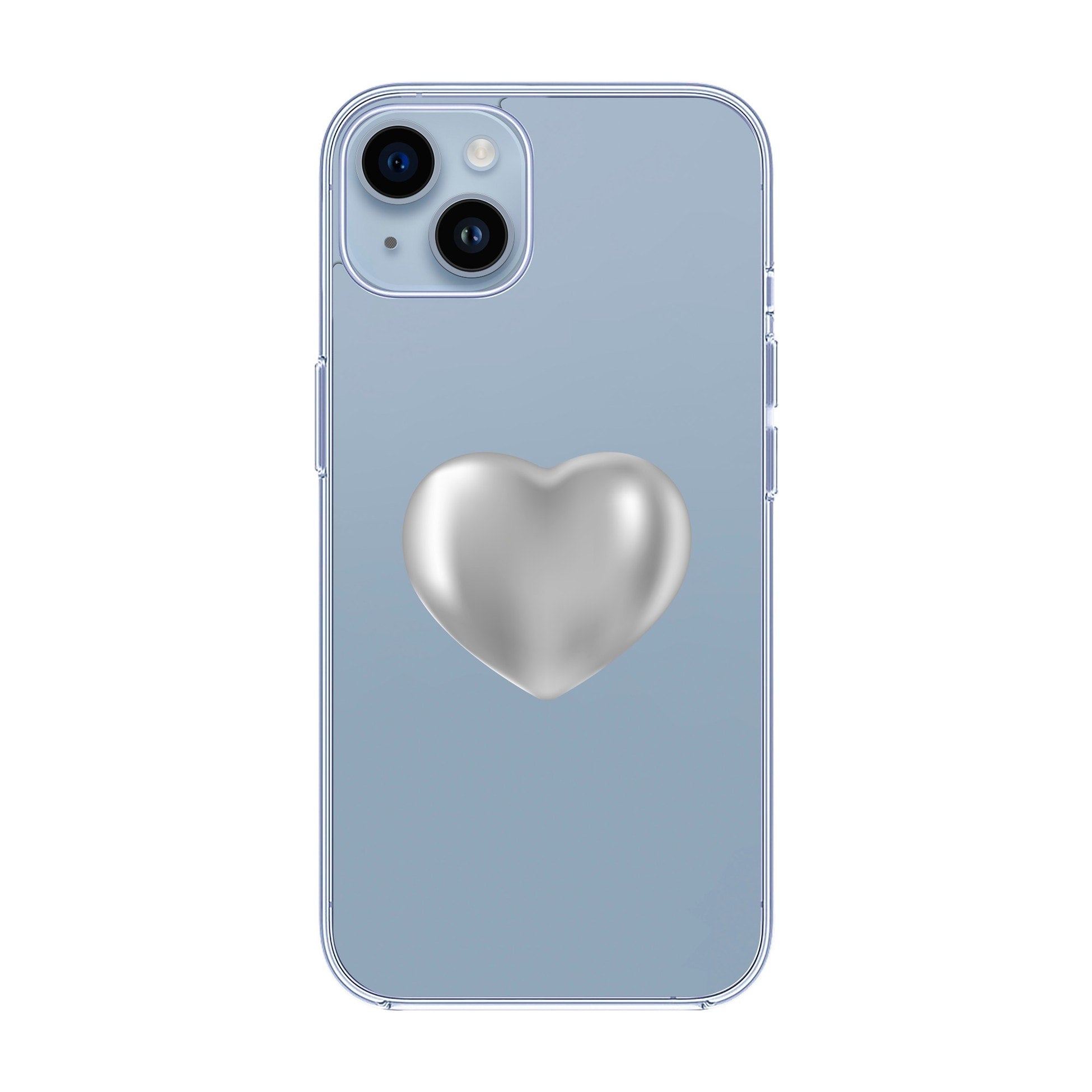 Silver Heart-Solid Kılıf - Iphone 15