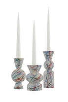 Casi Paped-Goody El Yapımı Porselen Şamdan Seti / Beyaz Artistik-Mumluk & Şamdan-1-Milagron.com