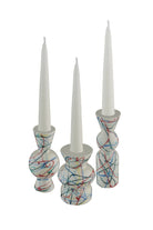 Casi Paped-Goody El Yapımı Porselen Şamdan Seti / Beyaz Artistik-Mumluk & Şamdan-2-Milagron.com