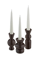 Casi Paped-Goody El Yapımı Porselen Şamdan Seti / Kahverengi-Mumluk & Şamdan-2-Milagron.com