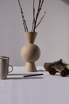 Casi Paped-Goody Mid El Yapımı Porselen Vazo / Krem-Vazo-3-Milagron.com