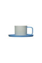 Casi Paped-Josephine El Yapımı Porselen Türk Kahvesi Fincanı & Tabağı / Gri - Mavi-Bardak-2-Milagron.com