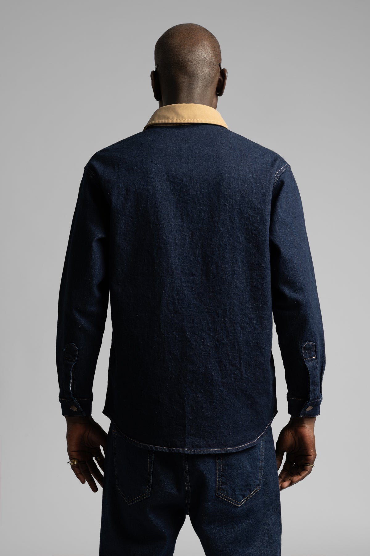 Catch-Kontrast Yakalı Denim Gömlek-Gömlek-4-Milagron.com