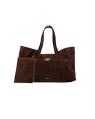 Cecia-Eterna Bitter Brown Suede-Omuz Çantası-1-Milagron.com