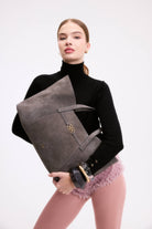 Cecia-Eterna Grey Nubuck-Omuz Çantası-1-Milagron.com