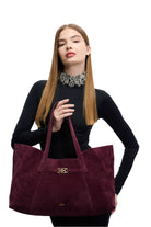 Cecia-Eterna Merlot Suede-Omuz Çantası-1-Milagron.com