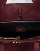 Cecia-Eterna Merlot Suede-Omuz Çantası-5-Milagron.com