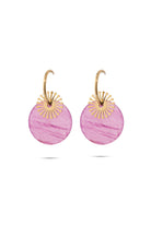 Chaseldor-Maki Pembe Doğal Taşlı Altın Kaplama Çelik Kadın Küpe-Küpe-1-Milagron.com