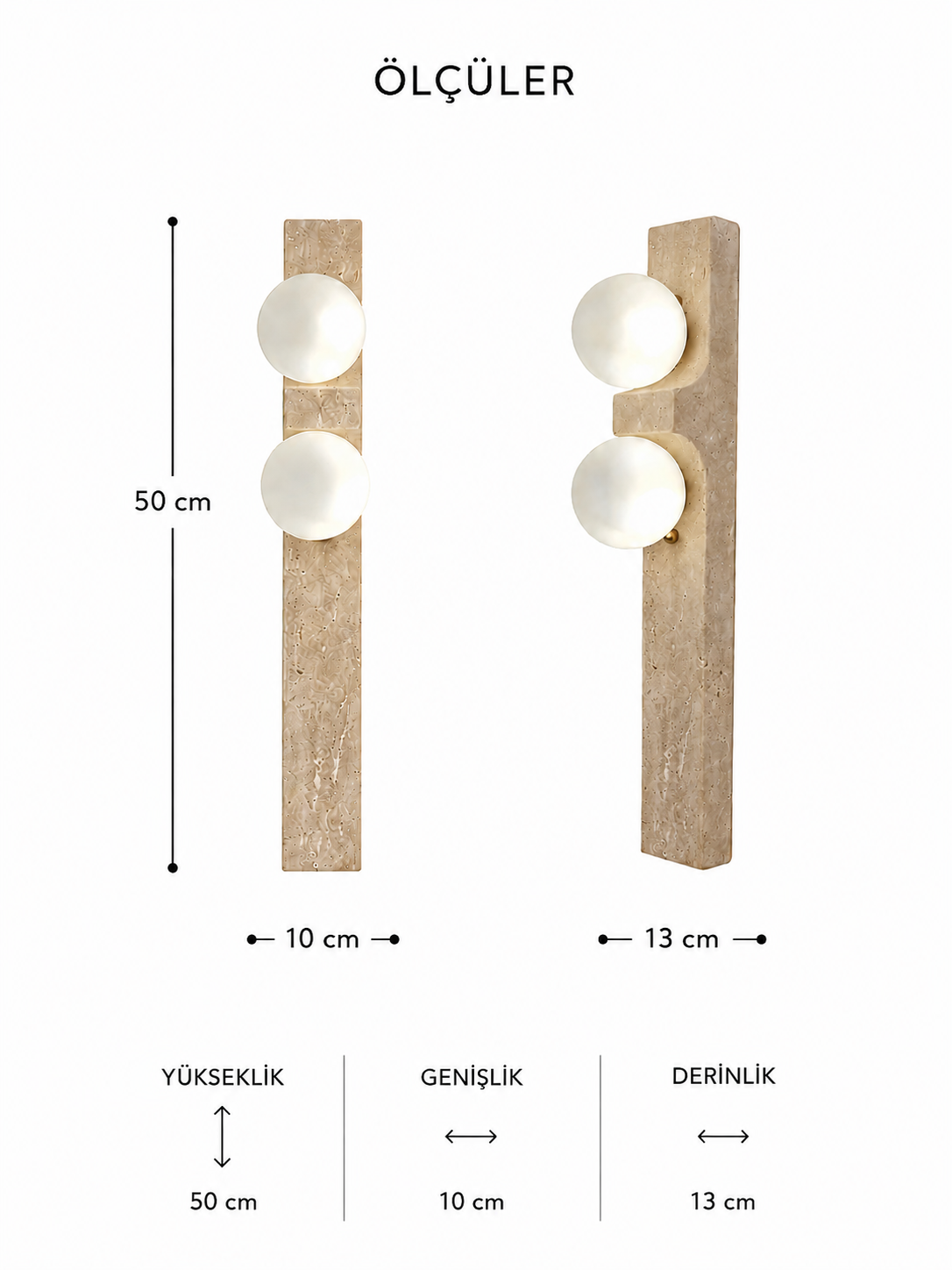 Lumiana-Caldera Tall Traverten İkili Aplik-Aplik-4-Milagron.com