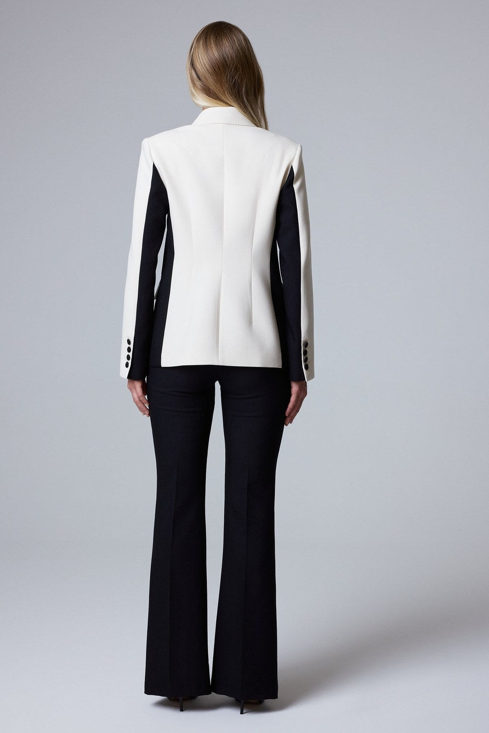 Sue Kruvaze Blazer Ceket - Ekru / Siyah - 2
