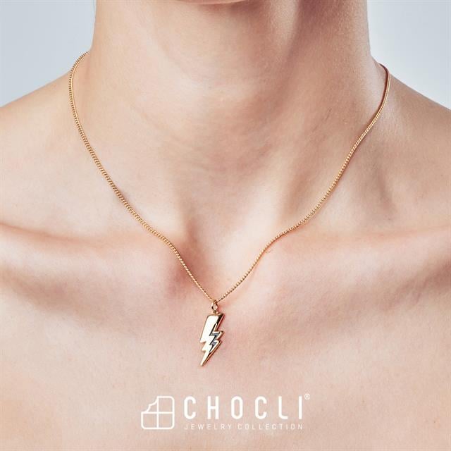 Chocli-Chocli 18 Ayar Altın Kaplama şimşek Kolye-Test-6-Milagron.com