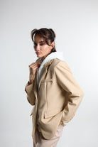 Christina's Storm-Beige Double Layer Blazer-Ceket-3-Milagron.com