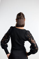 Christina's Storm-Black Crochet Bodysuit-Bodysuit-3-Milagron.com