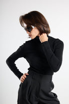 Christina's Storm-Black Roll Neck Jumper-T-Shirts-1-Milagron.com