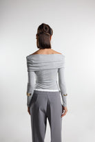 Christina's Storm-Draped Off The Shoulder Bodysuit-Bodysuit-3-Milagron.com