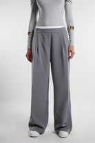 Christina's Storm-Gray Boxer Palazzo Pants-Pantolon-1-Milagron.com
