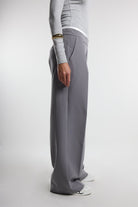 Christina's Storm-Gray Boxer Palazzo Pants-Pantolon-2-Milagron.com