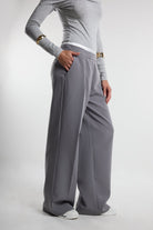 Christina's Storm-Gray Boxer Palazzo Pants-Pantolon-4-Milagron.com