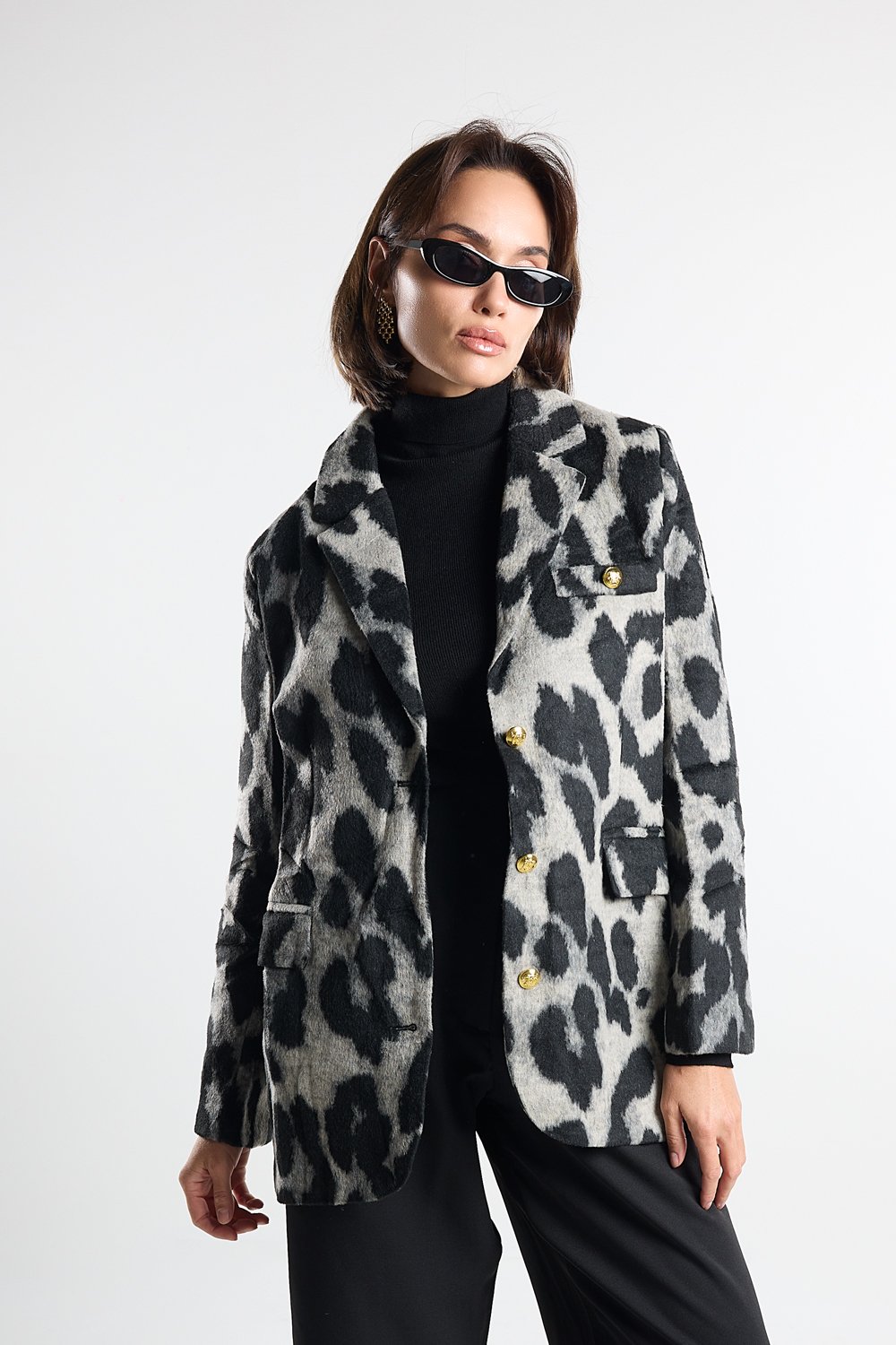 Christina's Storm-Leopard Wool Blazer-Ceket-1-Milagron.com