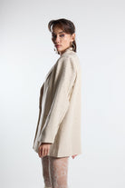 Christina's Storm-Shiny Beige Blazer-Ceket-2-Milagron.com