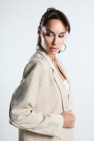 Christina's Storm-Shiny Beige Blazer-Ceket-3-Milagron.com