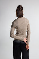 Christina's Storm-Taupe Draped Light Weight Top-T-Shirts-2-Milagron.com