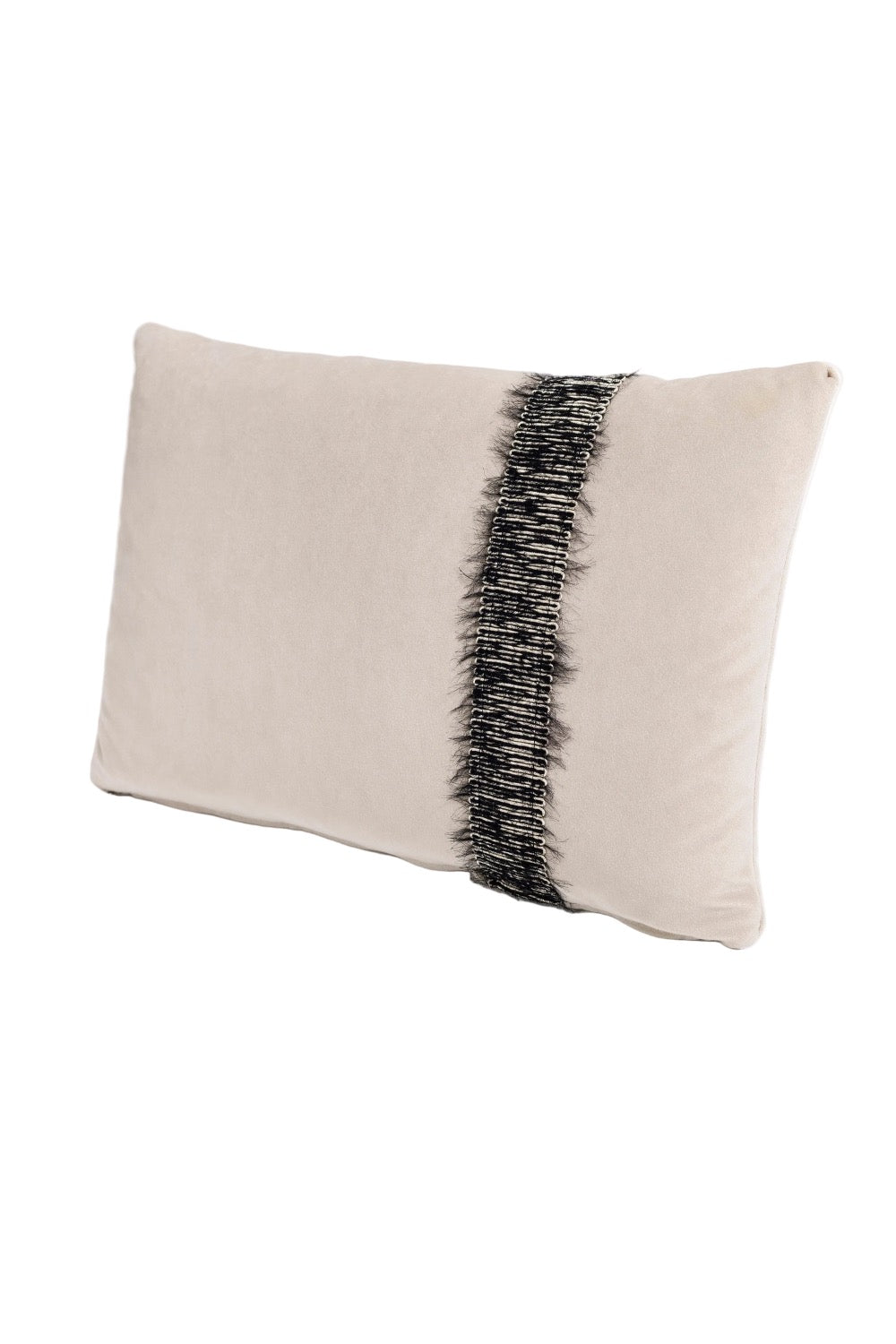 Şerit Detaylı Kadife Kırlent - 0