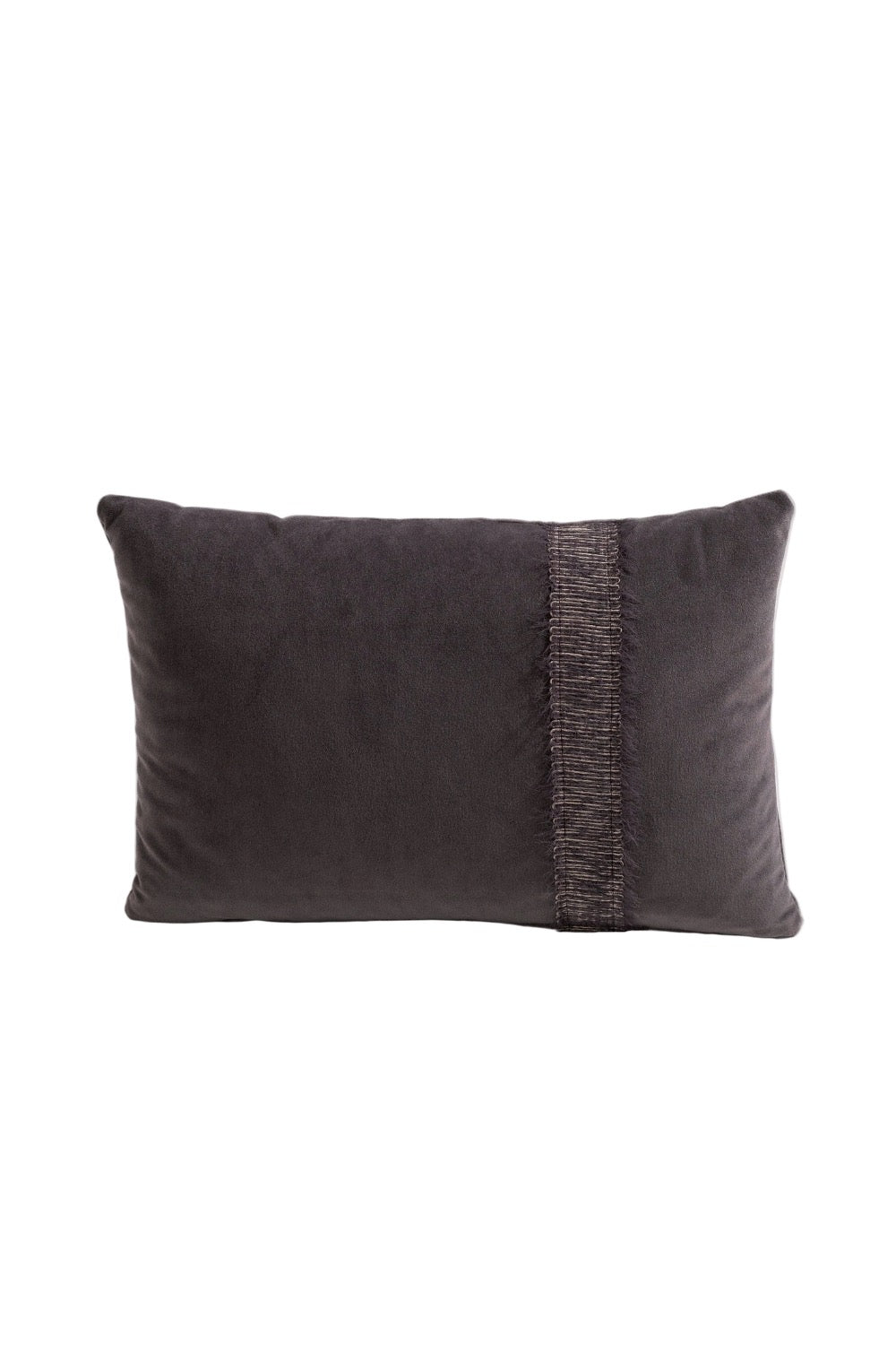 Şerit Detaylı Kadife Kırlent - 3