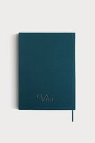 Clavist-Journal - A5 Petrol Keten Cilt Bezli Çizgisiz Düz Defter-Ajanda-2-Milagron.com