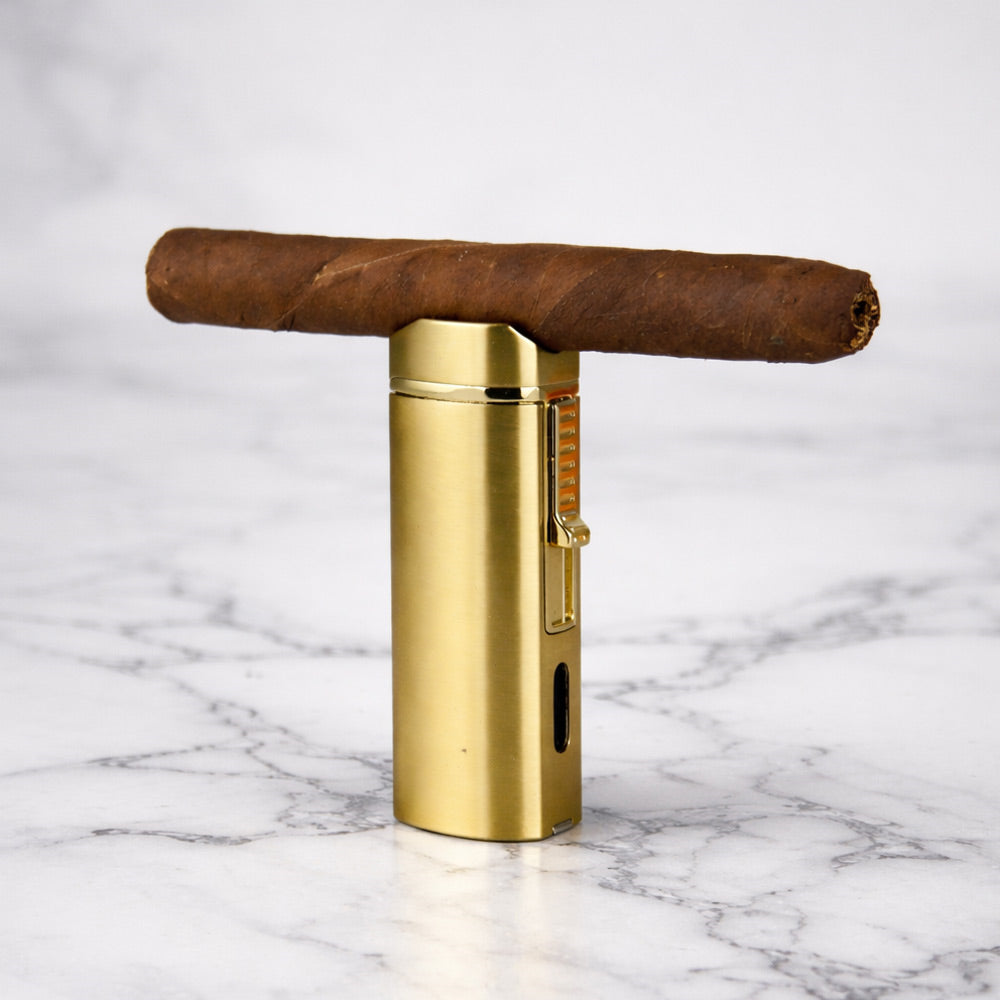  Brazen Standlı Çift Torch Brass Puro Çakmağı