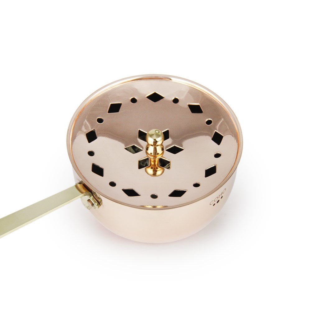 Coho Objet-Coho Artisan Bakır Üzerlik Tütsü Gezdirme Çanağı Büyük-Bakır Tütsü Gezdirme Çanakları-4-Milagron.com