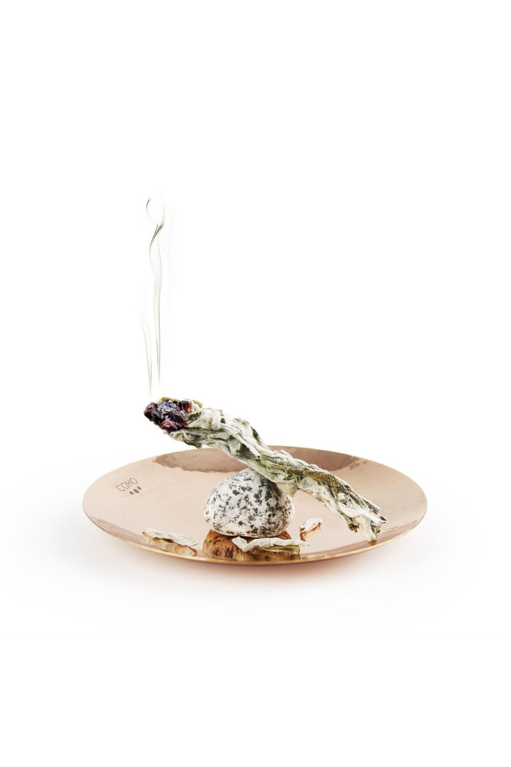 Coho Objet-Coho Artisan Namaste Dövme Bakır Mini Tütsü Tabağı-Tütsülük-1-Milagron.com