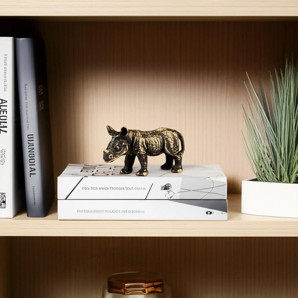 Coho Objet-Coho Brazen Dekoratif Pirinç Döküm Dekoratif Su Aygırı Heykeli-Dekoratif Objeler-3-Milagron.com