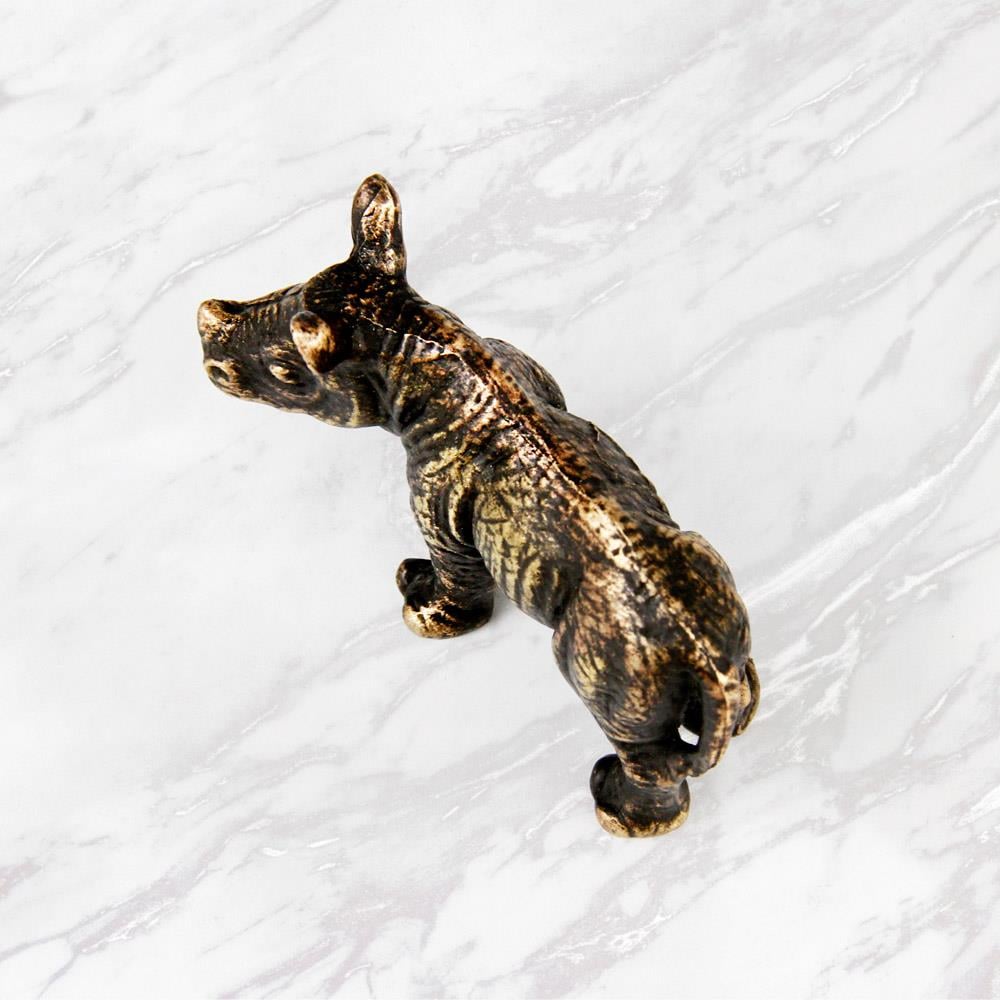 Coho Objet-Coho Brazen Dekoratif Pirinç Döküm Dekoratif Su Aygırı Heykeli-Dekoratif Objeler-4-Milagron.com