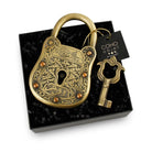 Coho Objet-Coho Brazen İşlemeli Dekoratif Pirinç Kilit & Anahtar-Dekoratif Objeler-1-Milagron.com