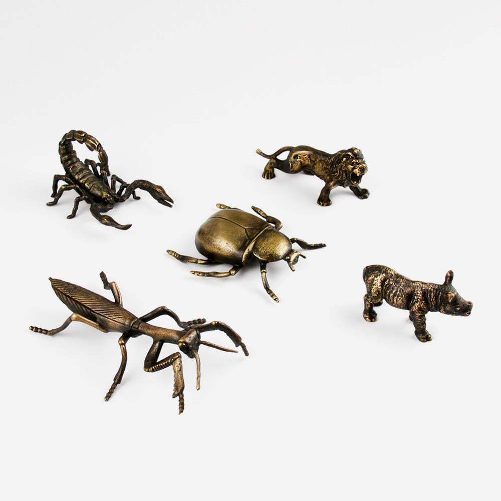 Coho Objet-Coho Brazen Pirinç Döküm El Yapımı Tılsım Böceği Heykeli-Dekoratif Objeler-7-Milagron.com