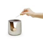 Coho Objet-Coho Concre Antique Dövme Bakır Kaseli Boz Aromaterapi Buhurdanlık-Concre Serisi Buhurdanlıklar-3-Milagron.com