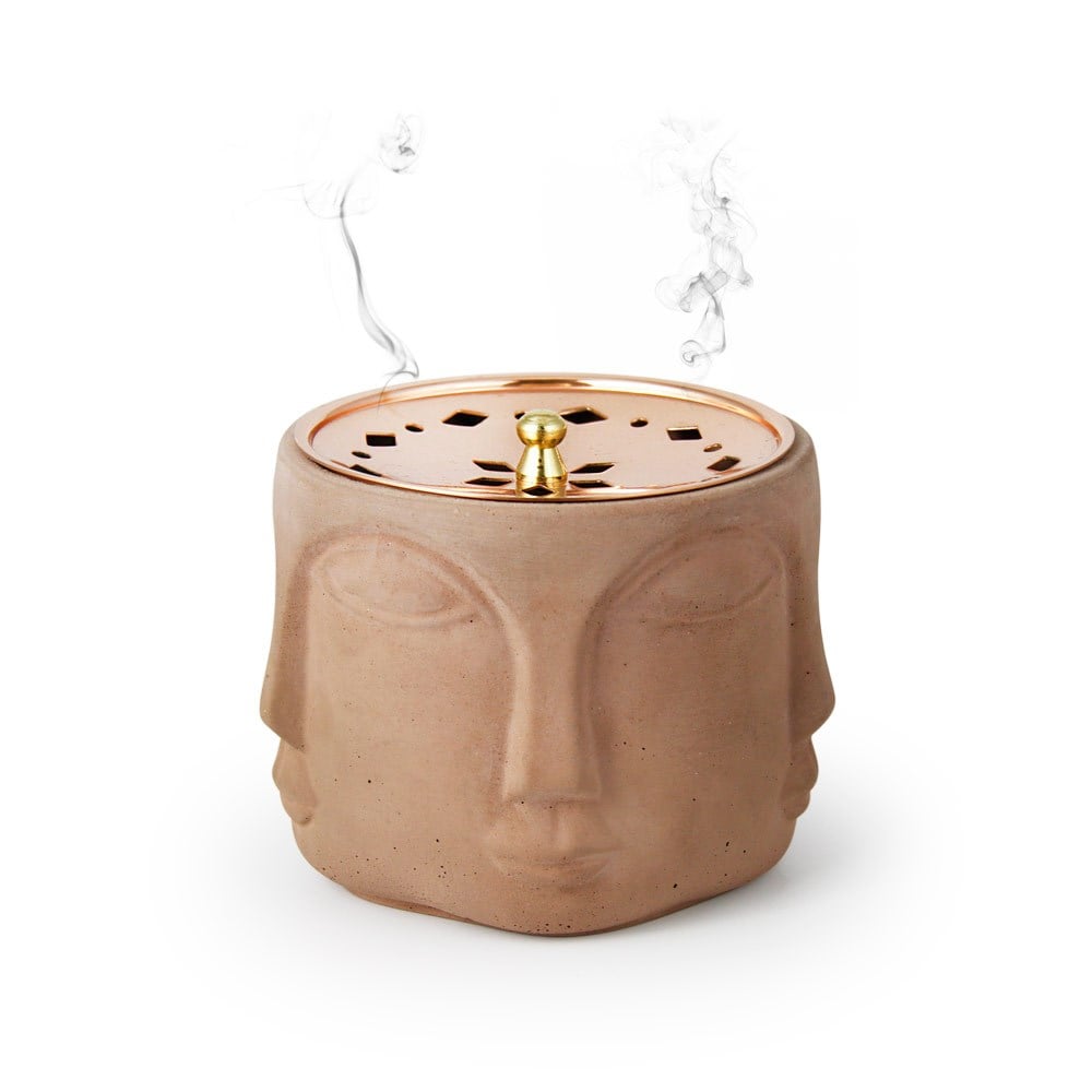 Coho Objet-Coho Concre Terra El Dökümü Bakır Kapaklı Tütsü çanağı-Concre Serisi Tütsü Çanakları-1-Milagron.com