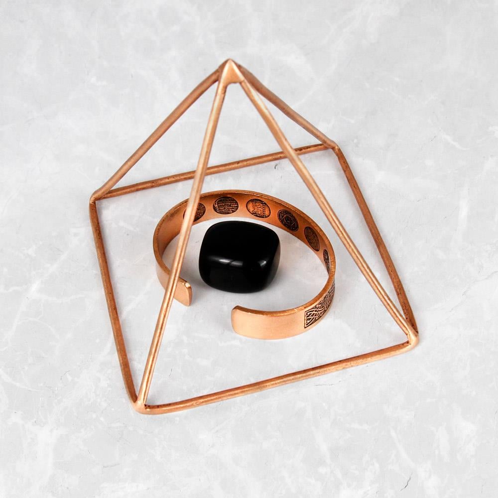 Coho Objet-Coho Cosmos Saf Bakır Mini Enerji Temizleme Piramidi-Takı Standı-3-Milagron.com