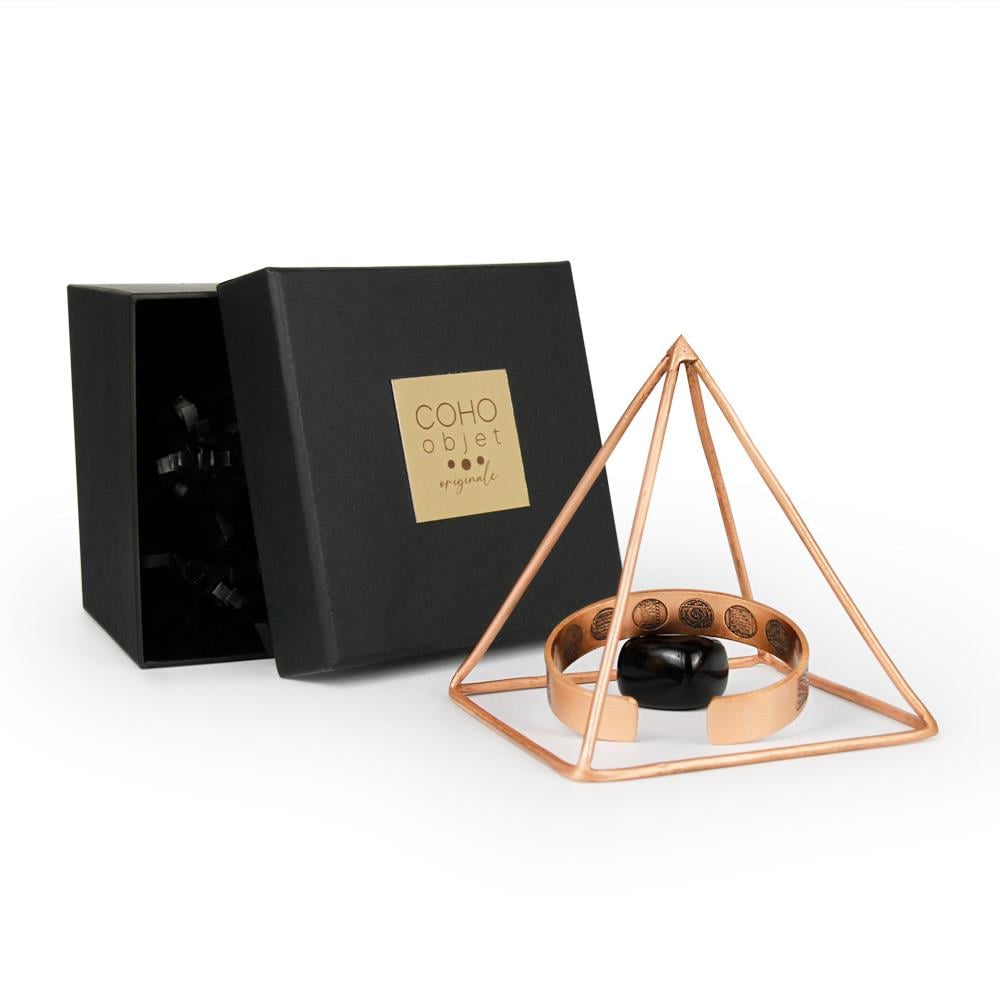 Coho Objet-Coho Cosmos Saf Bakır Mini Enerji Temizleme Piramidi-Takı Standı-6-Milagron.com