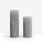 Coho Objet-Coho Lumina Rustic Antrasit Silindir Mum 20&15 Cm 2 Li Set-Lumina Serisi Mumlar-1-Milagron.com
