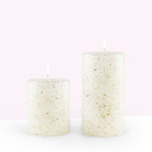 Coho Objet-Coho Lumina Yaldızlı Krem Silindir Mum 10&15 Cm 2 Li Set-Mum-1-Milagron.com