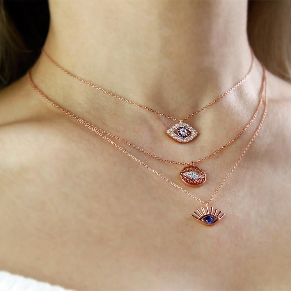 Coho Objet-Coho Silver Elysian&Lumina&Seraphic Eye El Yapımı Gümüş Nazar Kolye Seti-COHO Silver Takılar-1-Milagron.com