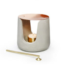 Coho Objet-Concre Matte Dövme Bakır Kase & Mum Söndürücü & Mumluk Boz Buhurdanlık Set-Buhurdanlık-3-Milagron.com