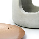 Coho Objet-Concre Matte Dövme Bakır Kase & Mum Söndürücü & Mumluk Boz Buhurdanlık Set-Buhurdanlık-4-Milagron.com
