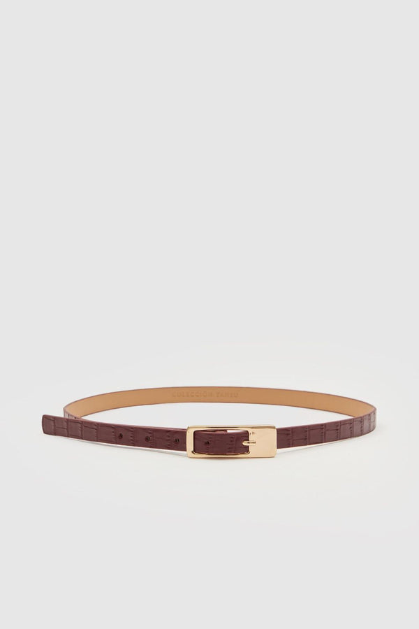 Duke Bordeaux Croco Leather Belt