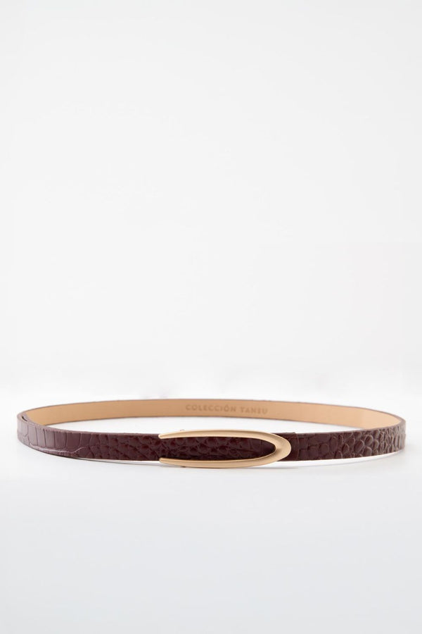Giorgio Bordeaux Croco Leather Belt