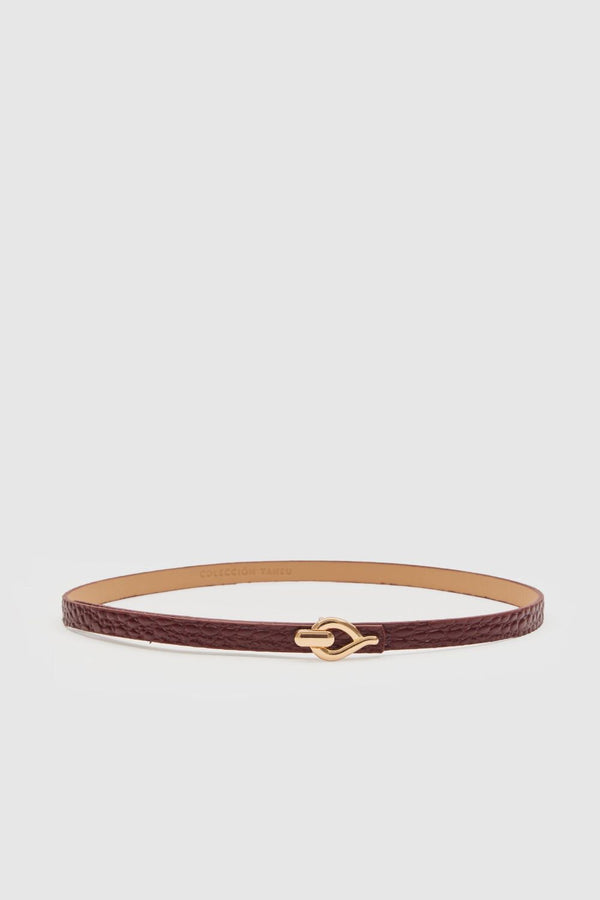 Margaux Bordeaux Croco Leather Belt